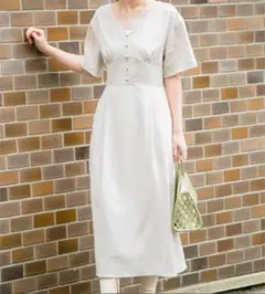 ウエストマークギャザーマキシワンピース