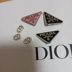 新品未使用PRADA ロゴプレートDIORロゴカボション各３枚セット