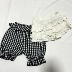 ベビー　ショートパンツ　パンツ　ズボン　フリル　ギンガムチェック