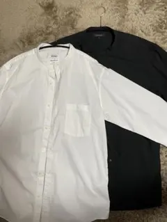 グローバルワーク　長袖シャツ白黒　2枚まとめ売り