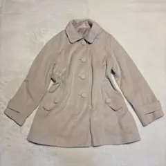 LORENZO RIGHI ベージュ ボタン付き Aライン スエード調 LL