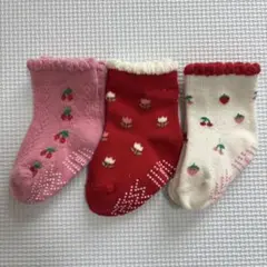 ベビー靴下 花柄 いちご さくらんぼ 3点セット
