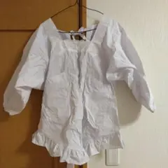 ホワイト レース付き 割烹着