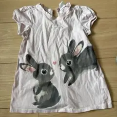 H&M ウサギイラスト Tシャツ 92