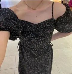 【未使用】Seemi. マルチwayワンピース　ブラック　フラワー