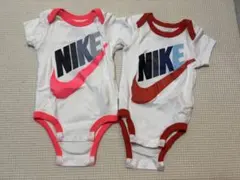 双子/NIKE ロンパース2点セット（赤/ピンク）ベビー 60-70