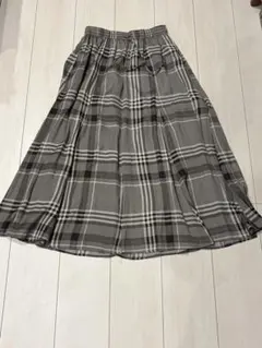 GLOBAL WORK グレー チェック フレアスカート M