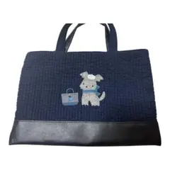 ファミリア×ピオヌンナル　レッスンバック　ミルク　ブルー 美品 familiar pionunnal ファミリア ピオヌンナル MILK ミルク