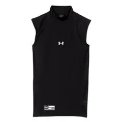 UA ヒートギア コンプレッション モック ノースリーブ ブラック LGサイズ