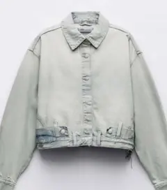 ZARAザラ TRFデニムジャケットパンツウエストバンドエフェクトGジャン　M