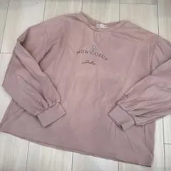 ピンクお花　ポンポネットジュニア　ネックレス　ロンT トレーナー　150