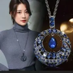 超人気　レディース　ネックレス　ペンダント　ロング　ブルー　豪華