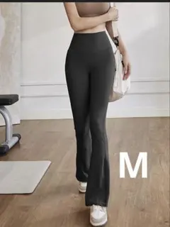 yomoment バック交差フレアレギンス　ブラック　M