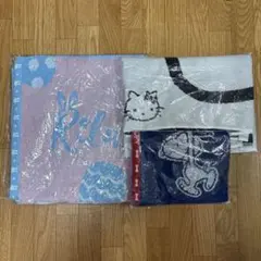 新品未使用　ローソンリラックマ　スヌーピー　キティーちゃんタオルセット3枚