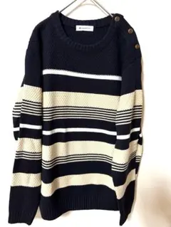 美品　THE SHOP TK ストライプニットセーター長袖　メンズセーター