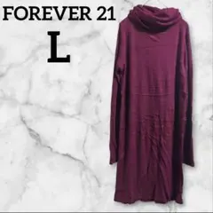 FOREVER 21【L】バーガンディ タートルネックニットワンピース キレイめ