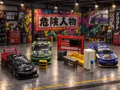 1/64 ガレージ ジオラマ小物 11点セット ミニカー撮影用