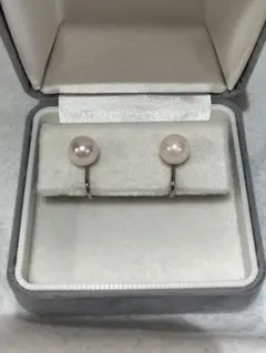伊勢志摩英虞湾産あこや真珠　8.6 8.7mm パールイヤリング