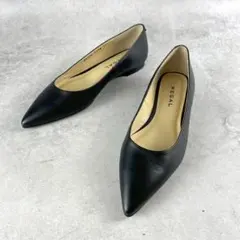 【極美品・未使用級】REGAL レザーフラットパンプス ブラック 24cm 極美品・未使用級】REGAL レザーフラットパンプス ブラック 24cm