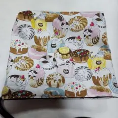 アイアンカバー　ハンドメイド　猫とドーナツ柄