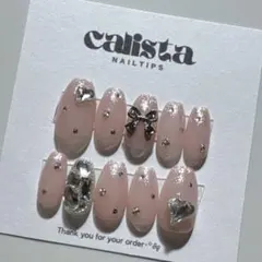 【オーダー専用ページ】リボン 埋めつくし ハート 韓国 ワンホン ネイルチップ