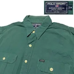 【90s】POLO SPORT RALPH LAUREN 猫目ボタン　シャツのサムネイル