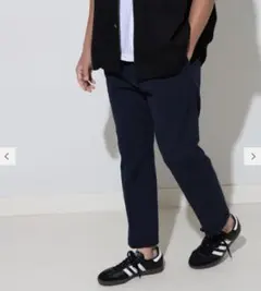 BEAMS ビームス シアサッカー アンクル イージーパンツ ネイビー XL