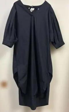 新品 ロペピクニック ネイビー ピンタック ワンピース М 38T 濃紺 