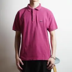 90s FENDI 半袖ポロシャツ ワンポイントロゴ ピンクレッド/XW245のサムネイル