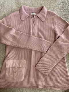 Otto リブ編みカーディガン L ピンク