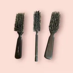 ☆ 豚毛ヘアブラシ 3本セット ダークブラウン