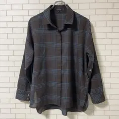 INTELLECTION シャツ チェック柄 長袖シャツ ブラウン系 40のサムネイル