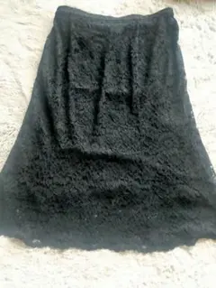 UNIQLO ブラック レース フレアスカート XXL　フォーマル　セレモニー