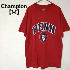 Champion【M】PENN カレッジロゴTシャツ 赤 レッド 半袖