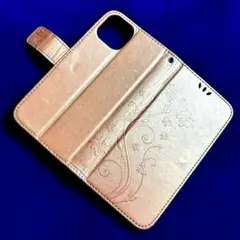 iPhone14用 ピンクゴールド手帳型ケース カードポケットマグネットフラップ
