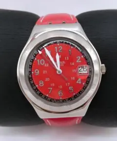 B スウォッチ Swatch レッド 腕時計 動作未確認