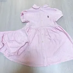 ラルフローレン　Ralph Lauren 80 ピンク　ストライプ　ワンピース