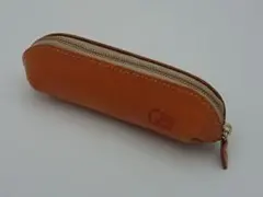 レザー ジッパーペンケース キャメル ハンドメイド