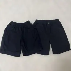 GU ユニクロ　キッズ ハーフパンツ 2枚セット ブラック 130cm