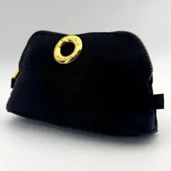 希少/美品✨セリーヌ ポーチ ゴールド金具 サークルロゴ ミニバッグ ブラック