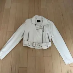 Bershka ホワイト ライダースジャケット Lサイズ