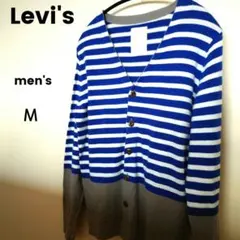 Levi's ボーダーニットカーディガン　men'sＭサイズのサムネイル