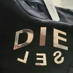 DIESEL シルバーメタリックロゴ スウェット