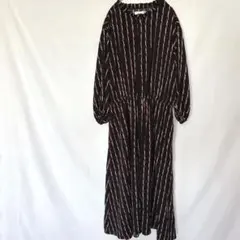 ♦︎Hok trish 長袖　ロングワンピース L ブラック　フリル襟