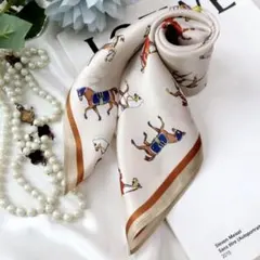 シルク 100% スカーフ 53×53㎝ 正方形