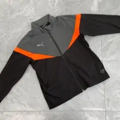 PUMA ジャケット ブラック グレー オレンジ トラック 130サイズ