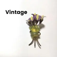 ヴィンテージ 花束デザイン ブローチ