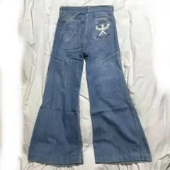 【激レア】70s USA刺繍入りベルボトムフレアデニム