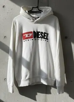 【美品】DIESEL ディーゼル デニムディビジョン パーカー 白 ロゴ