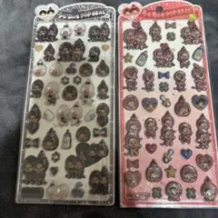 もんちっち　うるちゅるポップシールセット⭐︎ 白黒　 赤